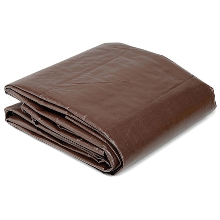 Global Industrial Heavy Duty Tarp, 10 ft x 8 in, 16, Brown, Polyethylene 298575